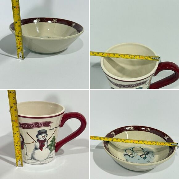 Royal Seasons Snowman Mug & Bowl Set St Nicholas Square Yuletide Stoneware - Picture 11 of 16